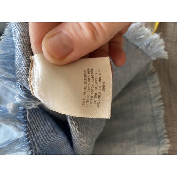 Anthropologie Holding Horses Denim Chambray Fray Edge Top Small - Picture 12 of 12